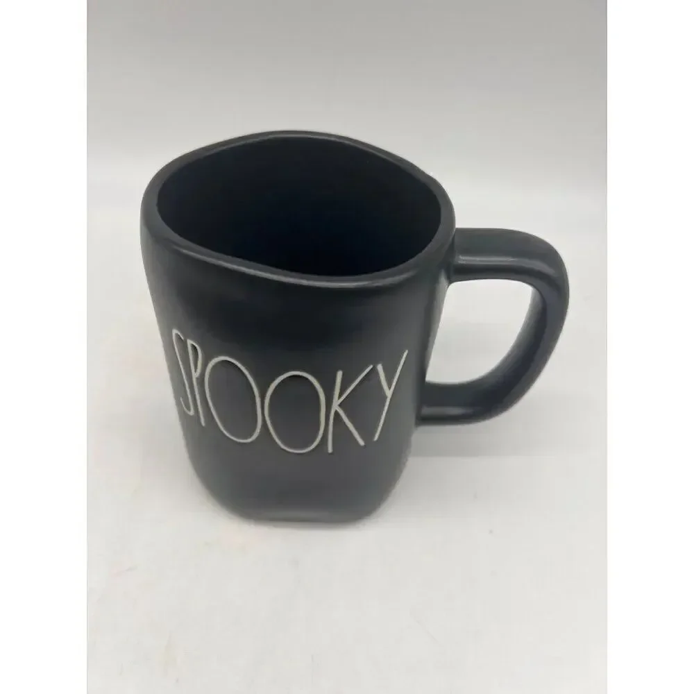 Rae Dunn Black Ceramic Mug Spooky